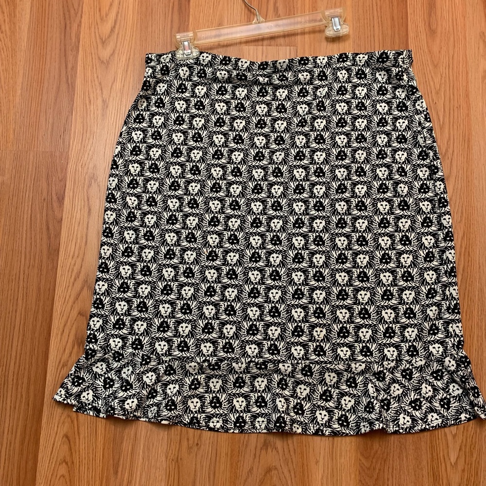 Black and white skirt.